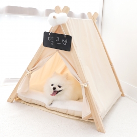 [에코펫위드]강아지 고양이 원목 텐트 하우스 침대